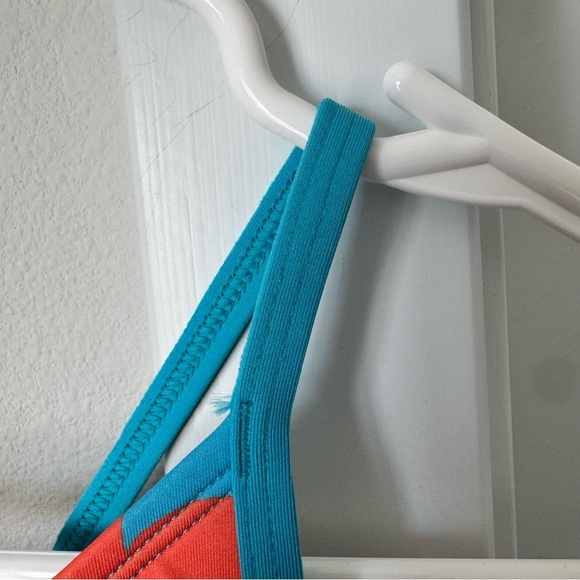 NWT Lands’ End Ruffle UPF 50 Tankini Top Size 6 Turquoise Floral Pink Orange - Picture 4 of 10